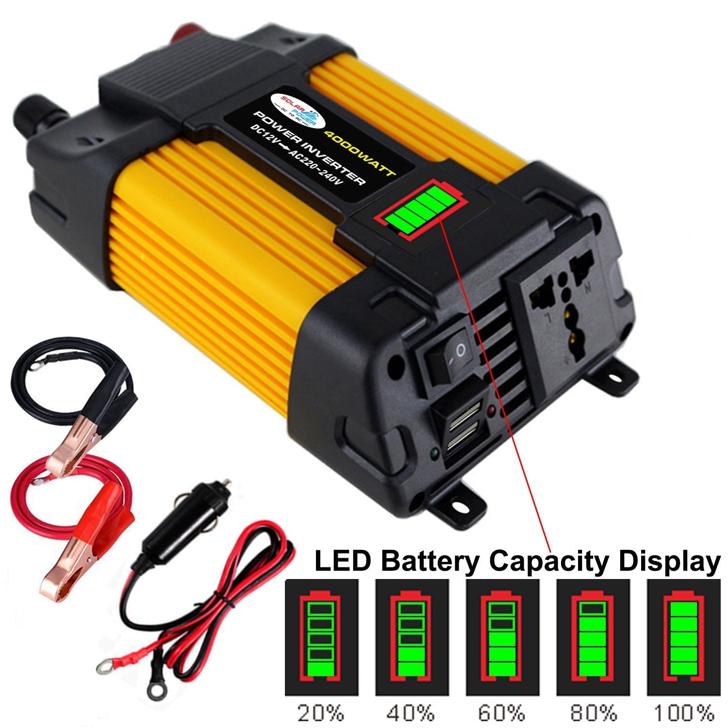 Car Inverter Compact: A sleek, portable 250W/450W car inverter designed to power your devices on the go.