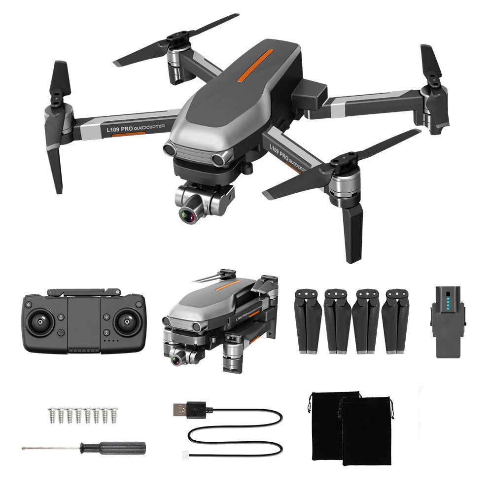 Drone performing automated flight with multi-point route planning via GPS.