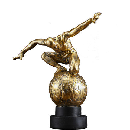 Luxurious gold ornament made of synthetic resin, perfect for stylish home decoration.