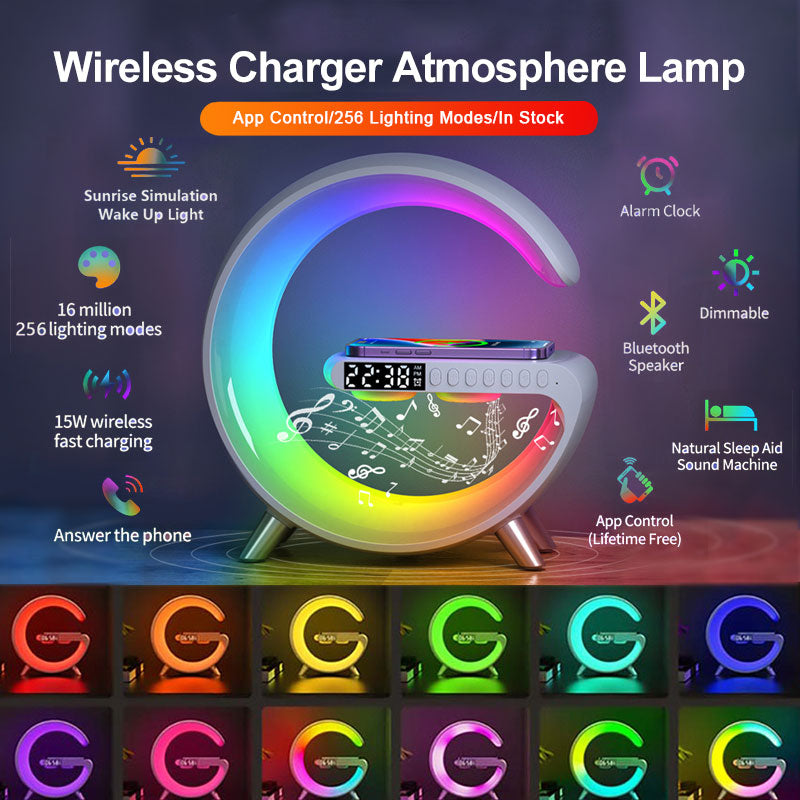 Smart Lamp Speaker an all-in-one device that illuminates and plays audio.