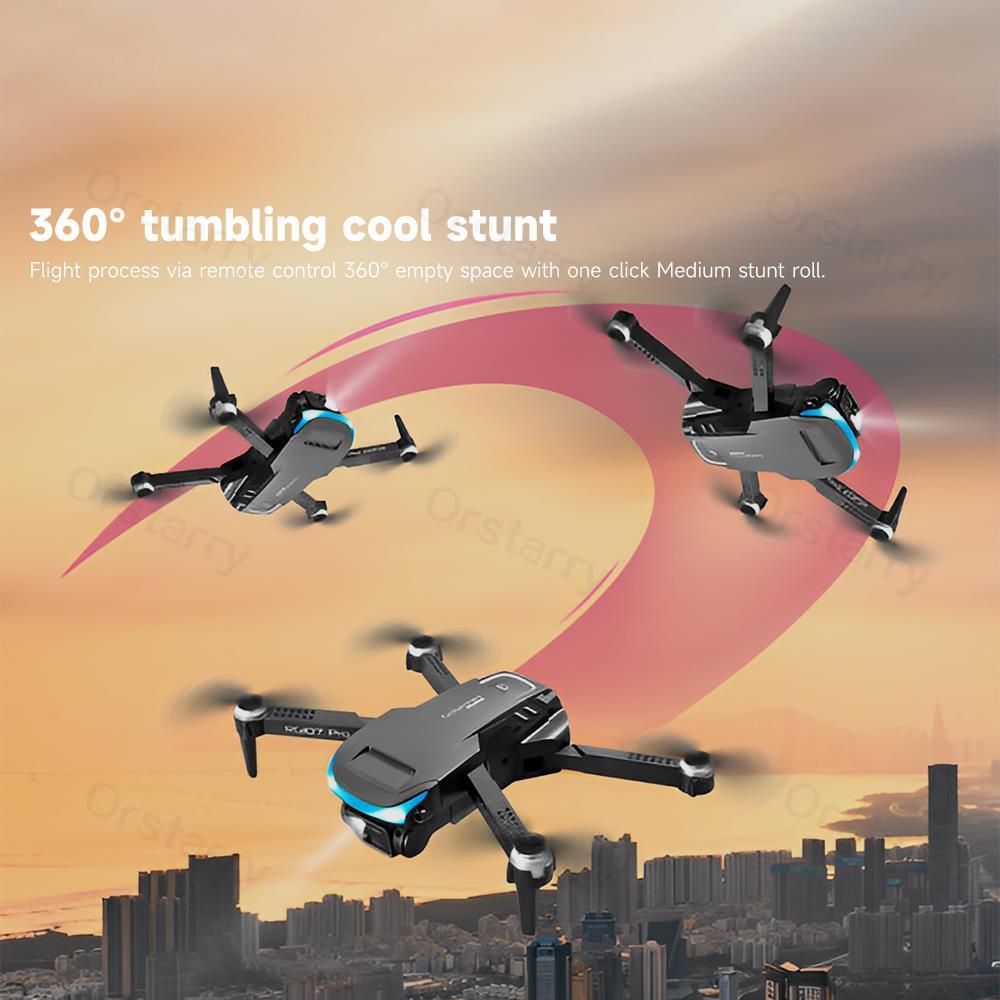 Mini 4K drone flying outdoors, capturing aerial footage.