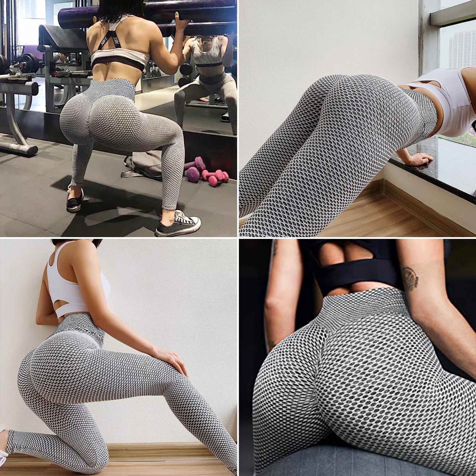 TIK Tok leggings with a high waistband for tummy control and a peachy butt lift.