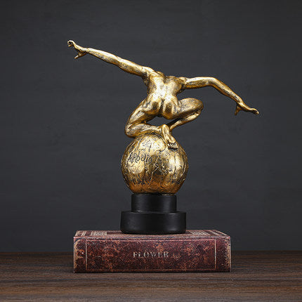 Stunning gold resin ornament, 33x35.5x11.5 cm, ideal for stylish home accents.