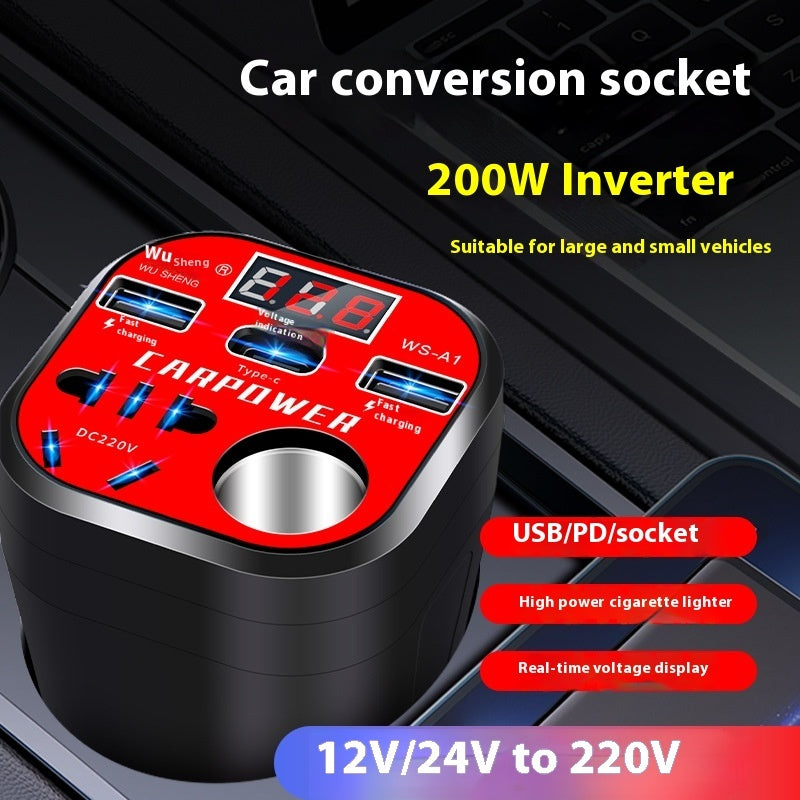 Car Inverter 12V24V: Delivers stable and regulated power for sensitive electronics like laptops and phones.