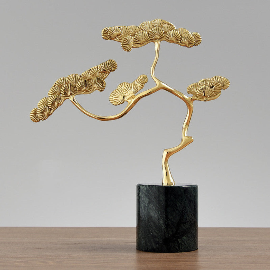 Stylish brass decor in plant form, featuring Welcoming Pine or Cangsong designs for any space.