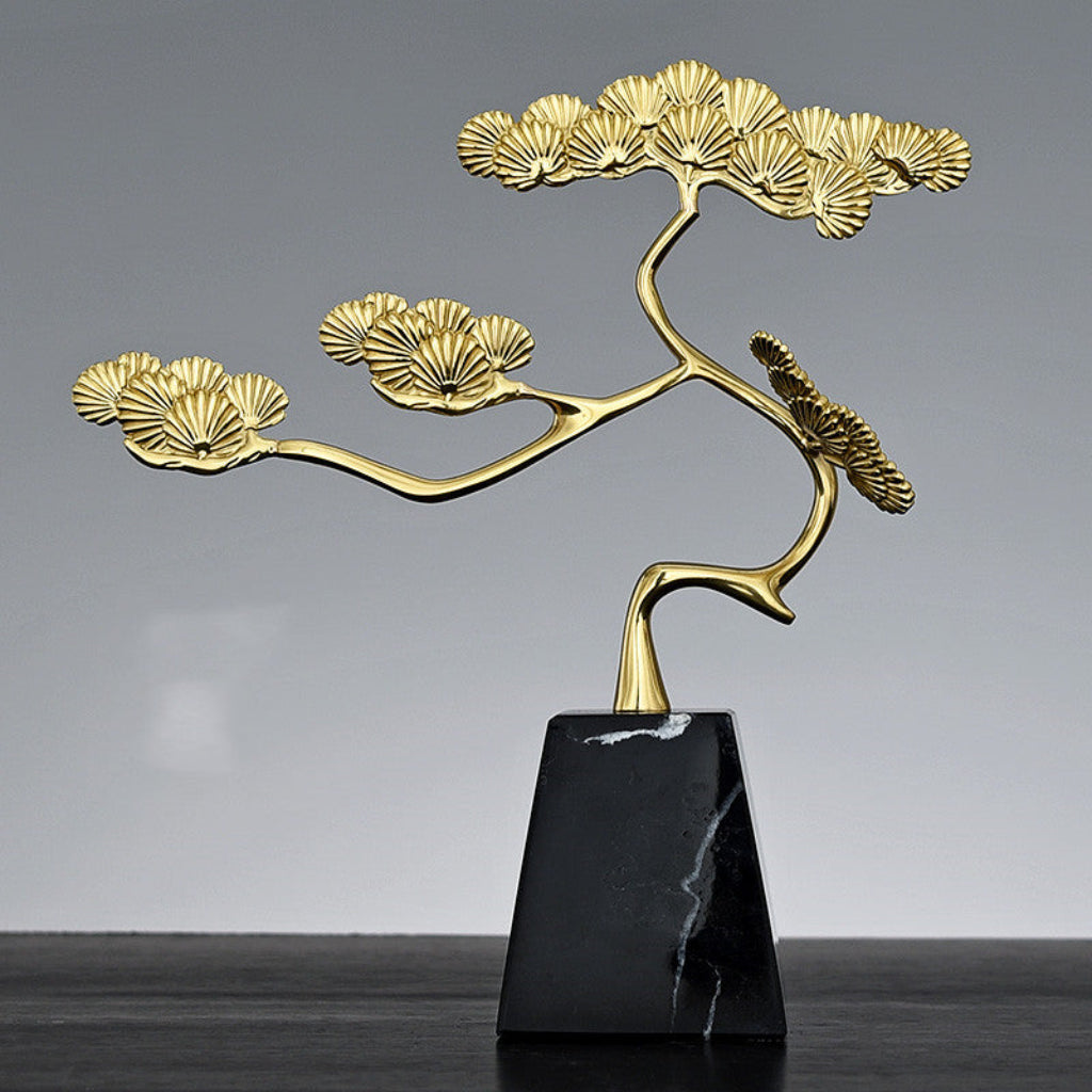 Simple yet chic brass living room decor with plant-like appearance and three base choices.