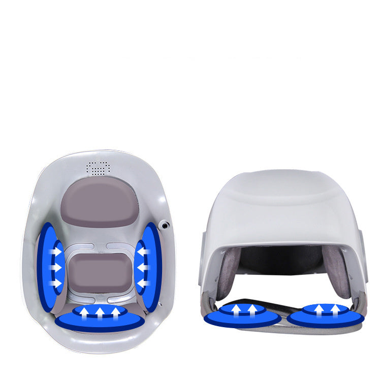 Relaxing knee massager with infrared heating and vibration for enhanced comfort.