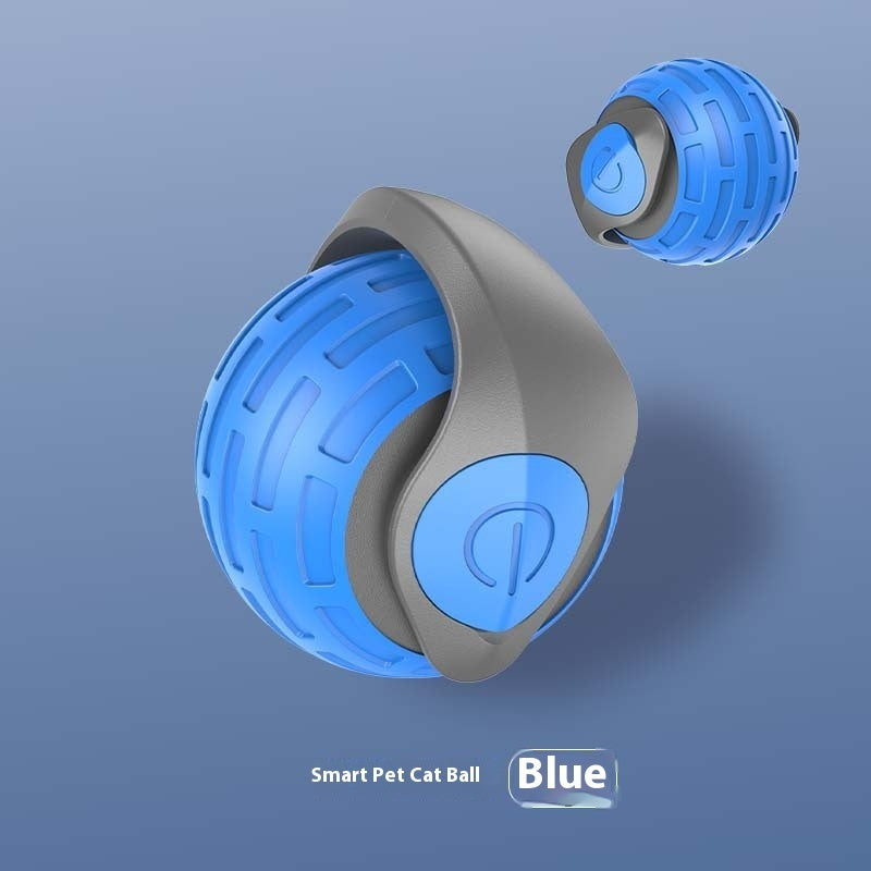 Pet toy with a dynamic, unpredictable rolling pattern.