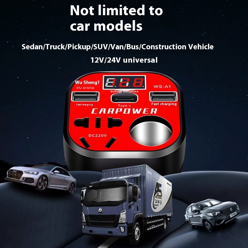 Car Inverter 12V24V: Versatile and efficient, perfect for powering devices on the go with stable AC output.