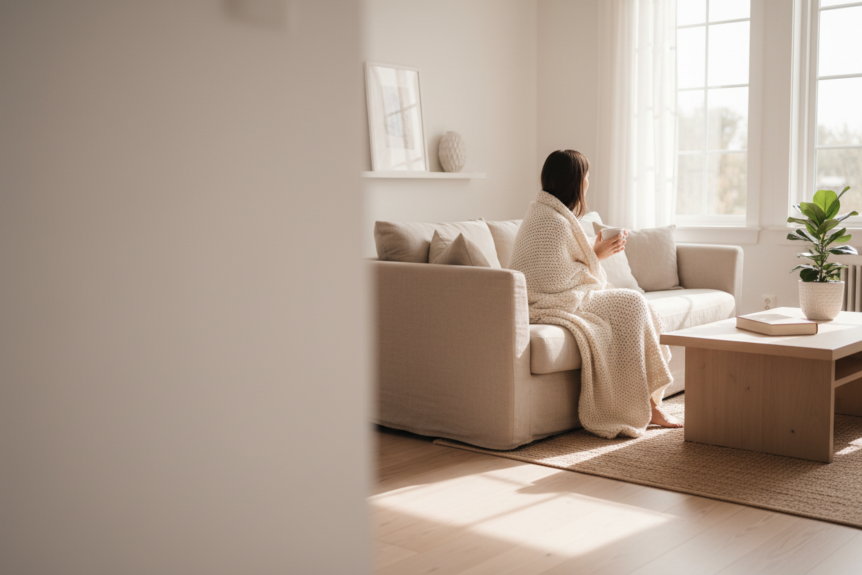 Premium Scandinavian Lifestyle Hero - Morning Coffee Moment